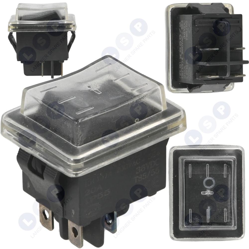 Kolískový vypínač ON-OFF 15A 250V IP55 4 kontakty